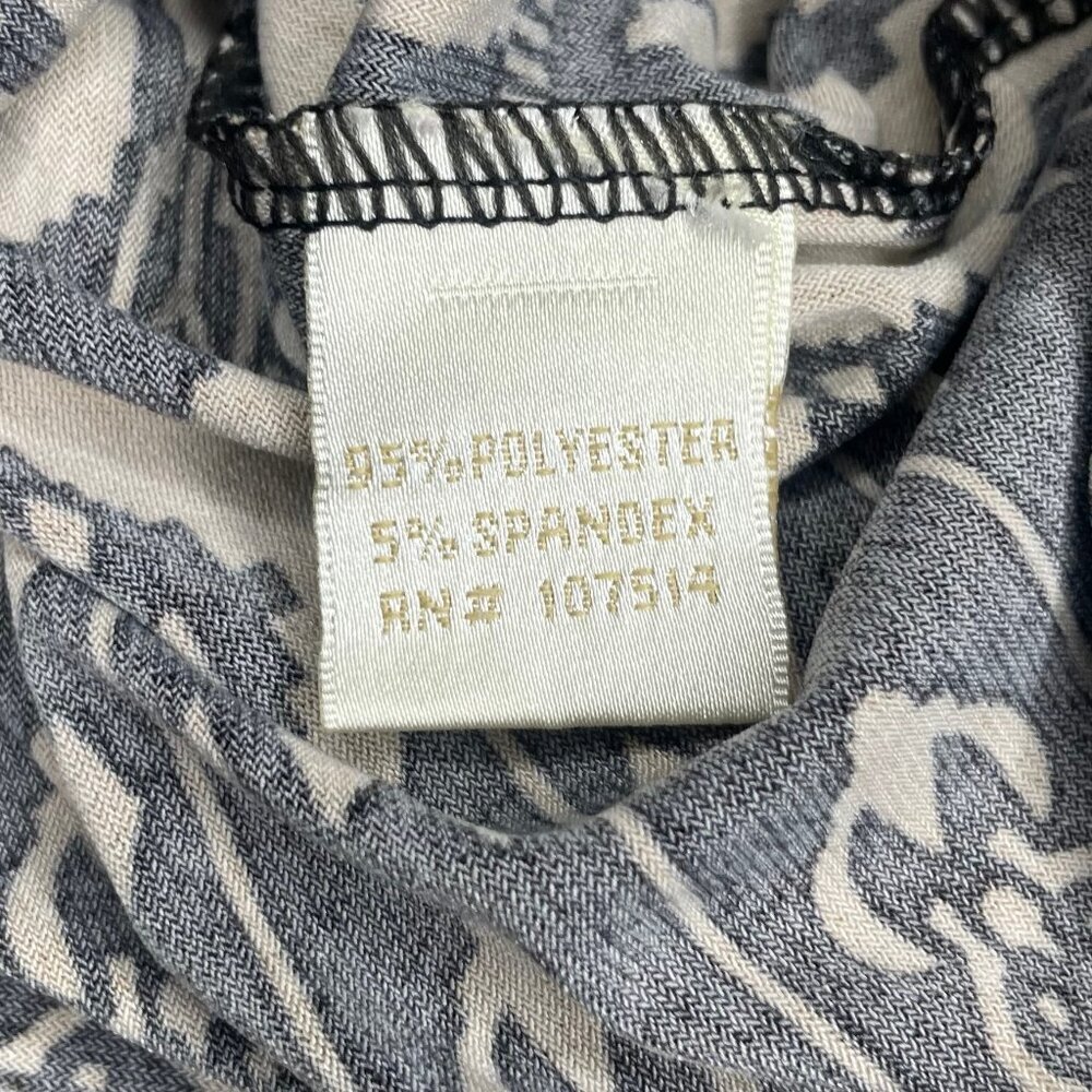 Women's Black Cream Abstract Pattern 3/4 Sleeve Pullover Dress Size Large - Picture 4 of 7